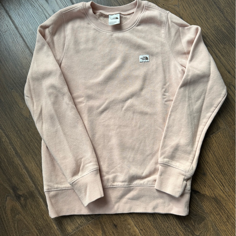Pale Peach North Face Crewneck Sweatshirt